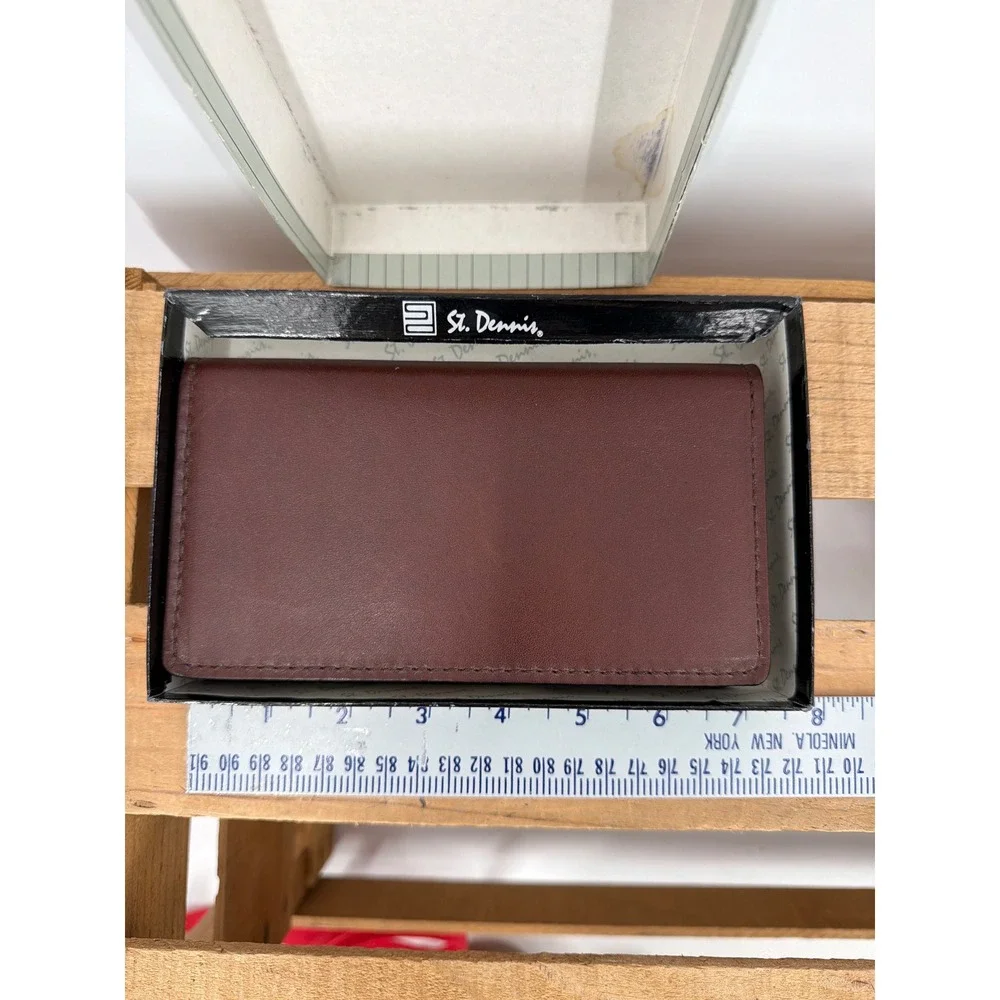 Vintage St. Dennis Pocket Size Agenda Burgundy Leather Diary‎ Address Book NOS